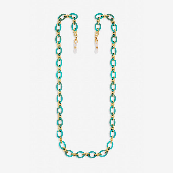 Mood Gold Plated and Mint Green Resin Sunglasses Chain