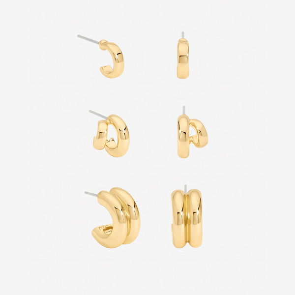 Mood Gold Plated Hoops - Pack of 3