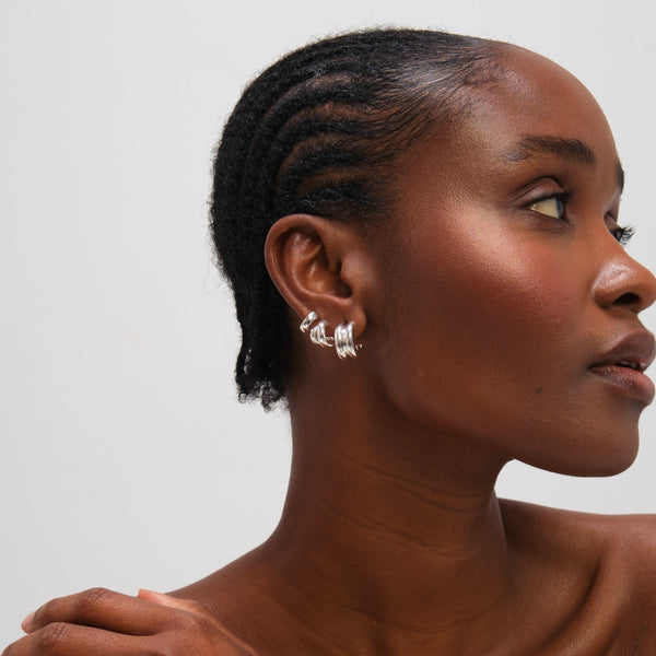 Mood Silver Plated Hoops - Pack of 3