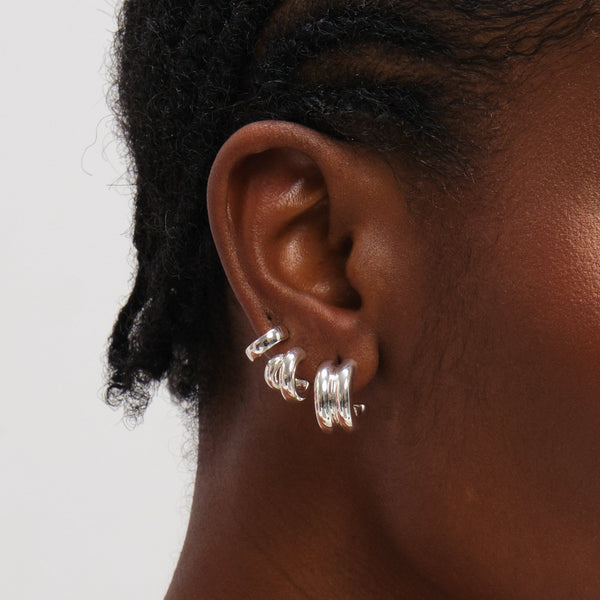 Mood Silver Plated Hoops - Pack of 3