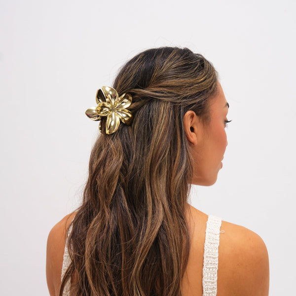 Mood Gold Floral Claw Clip