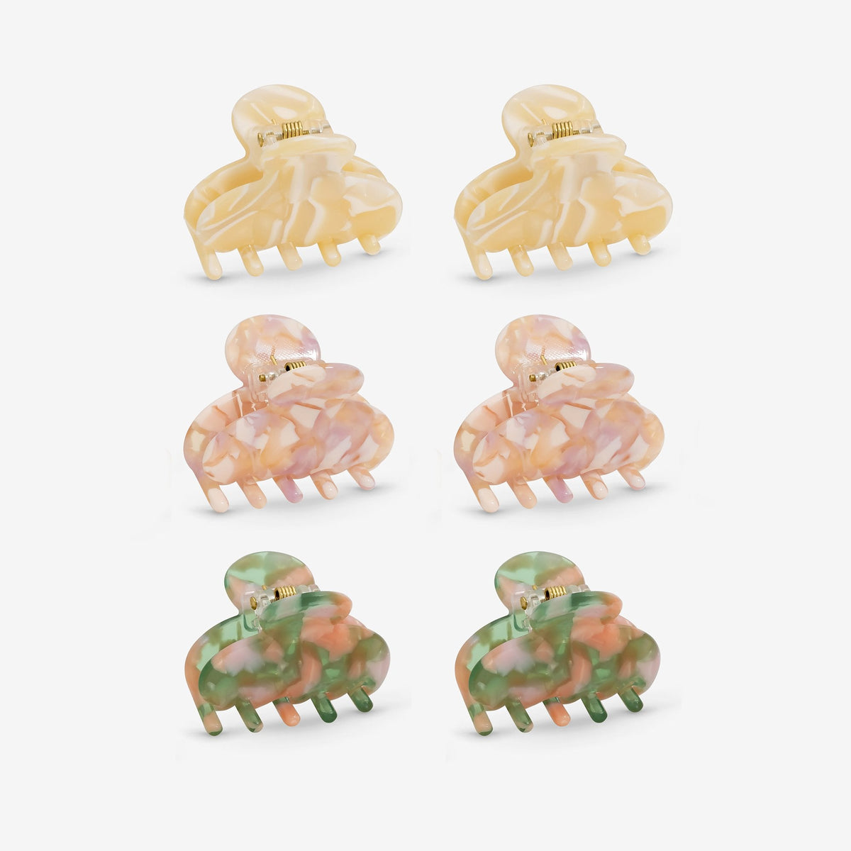 Mood Pastel Resin Mini Claw Clips - Pack of 6