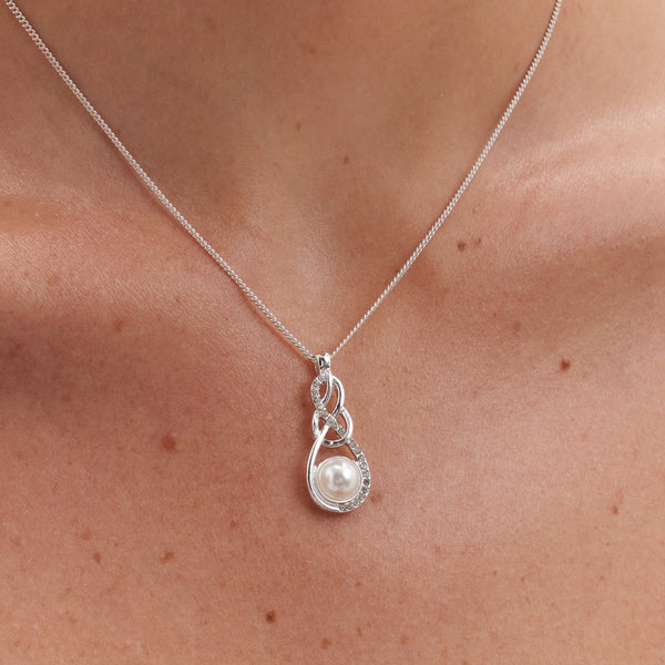 Jon Richard Pearl and Crystal Infinity Trio Set - Gift Box