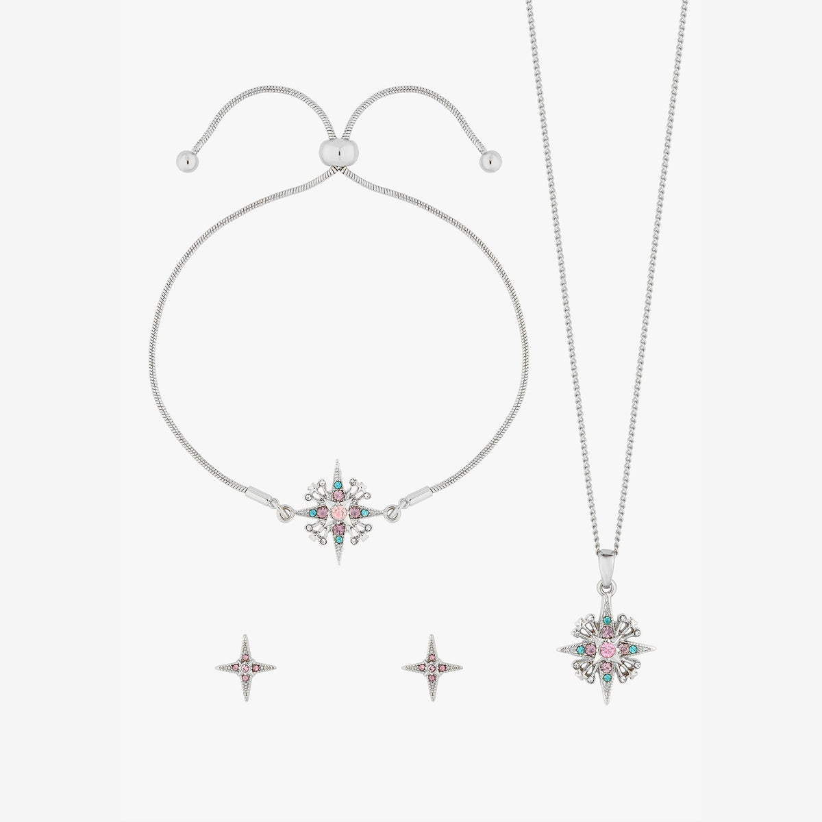 Jon Richard Silver Plated Diamond Cut Star Trio Set - Gift Box
