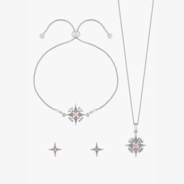 Jon Richard Silver Plated Diamond Cut Star Trio Set - Gift Box