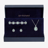 Jon Richard Silver Plated and Aqua Pear Drop Trio Set - Gift Box