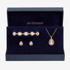 Jon Richard Gold Plated and Pink Pear Drop Trio Set - Gift Box