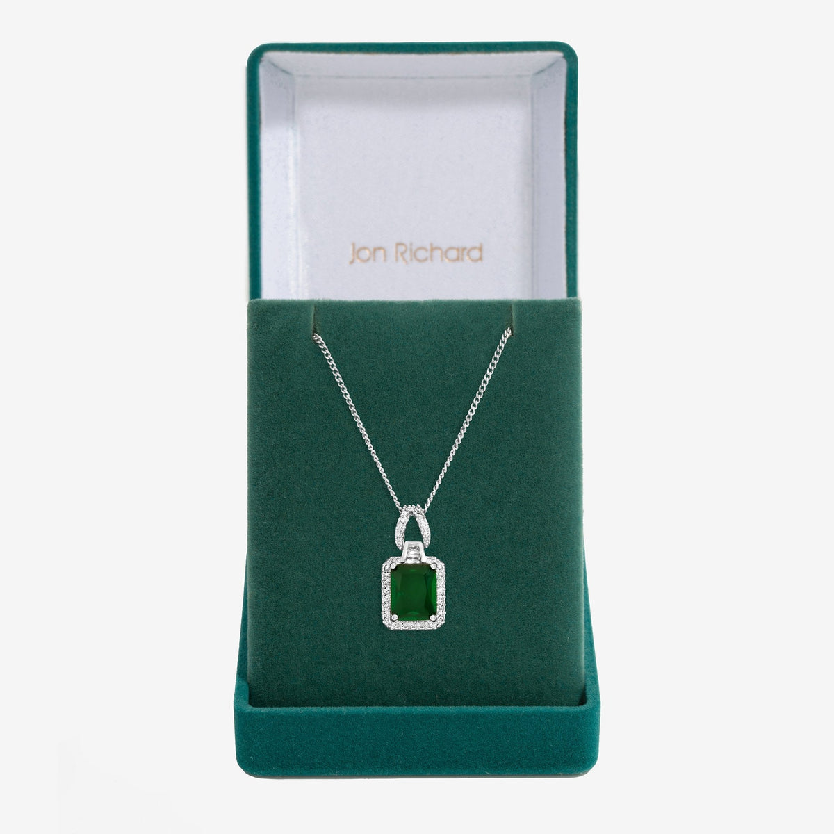Jon Richard Cubic Zirconia Emerald Perfume Bottle Pendant