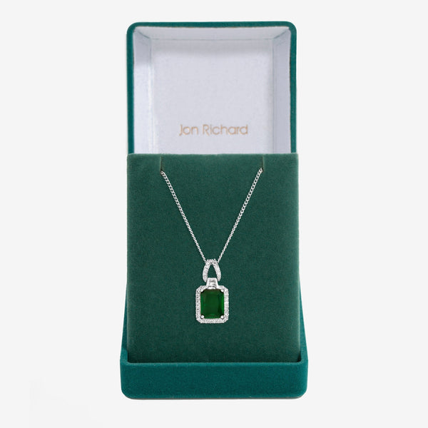 Jon Richard Cubic Zirconia Emerald Perfume Bottle Pendant