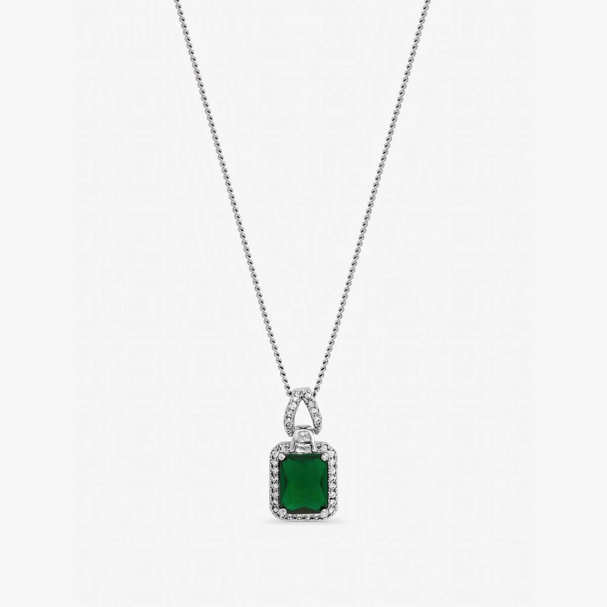 Jon Richard Cubic Zirconia Emerald Perfume Bottle Pendant
