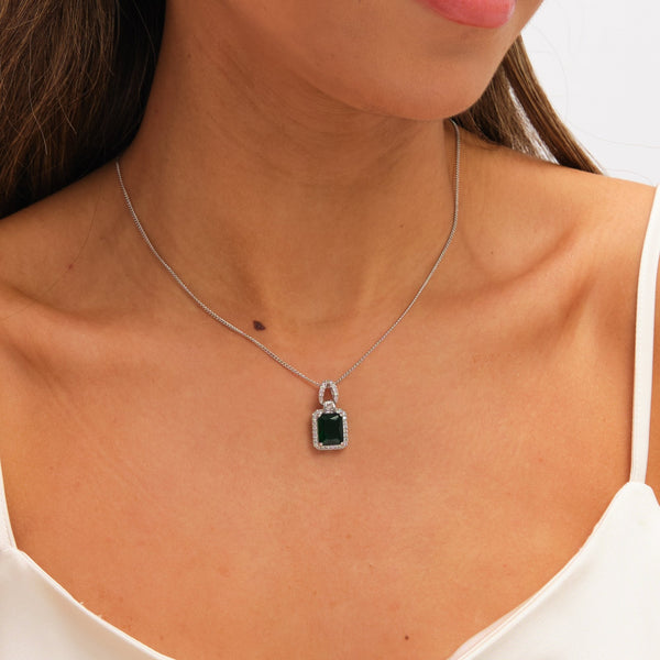 Jon Richard Cubic Zirconia Emerald Perfume Bottle Pendant
