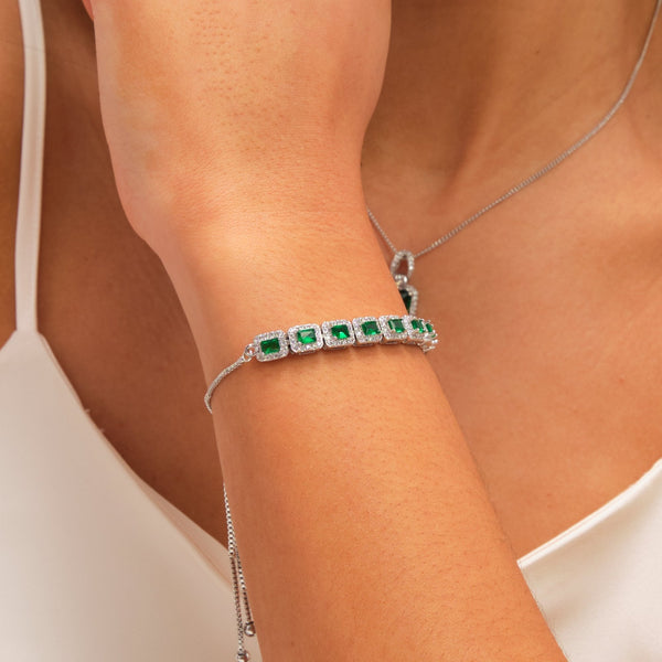 Jon Richard Cubic Zirconia Emerald Perfume Bottle Bracelet