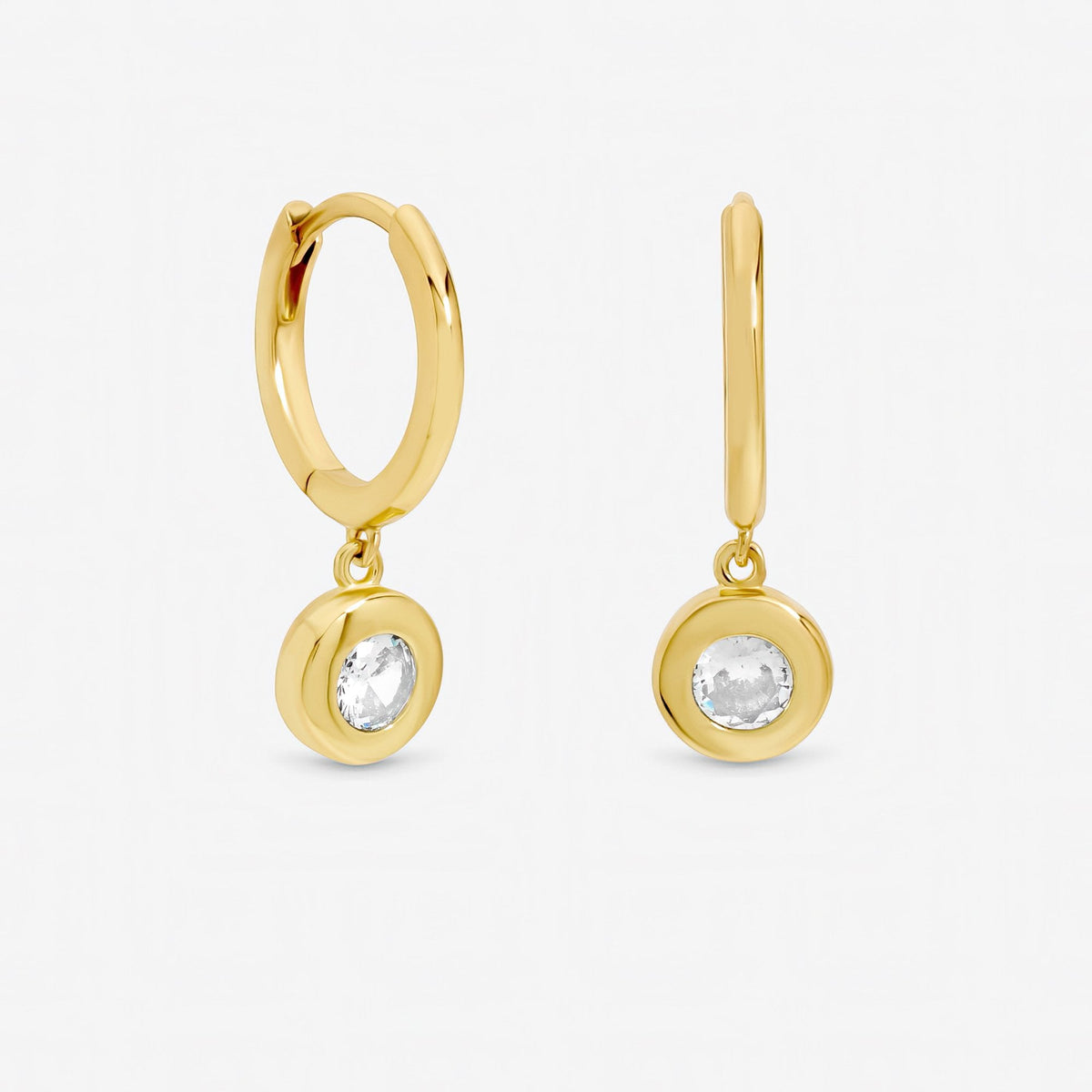 Jon Richard Gold Plated Cubic Zirconia Bezel Huggie Earrings