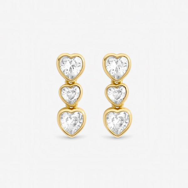 Jon Richard Gold Plated Cubic Zirconia Heart Drop Tennis Earrings