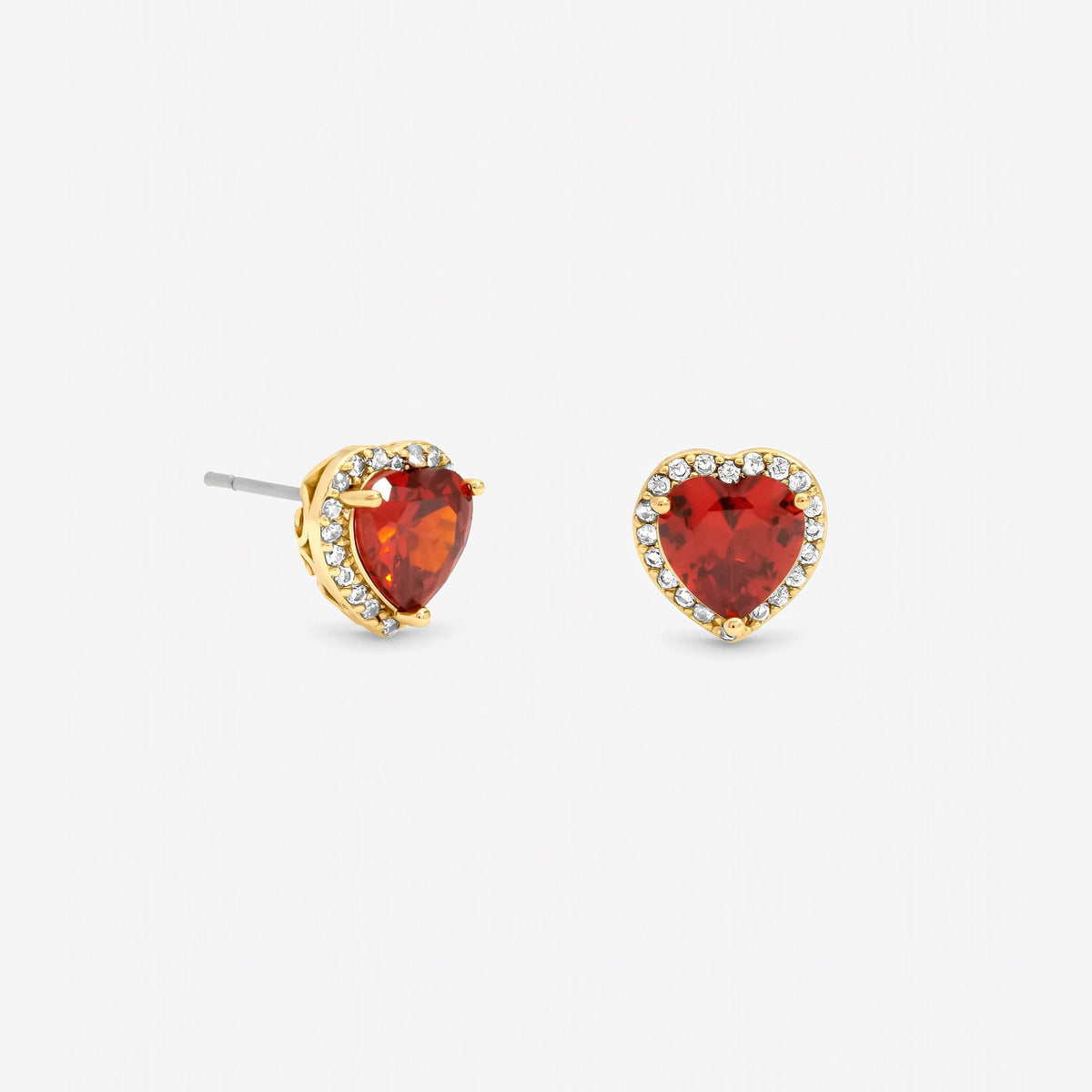 Jon Richard Gold Plated and Red Heart Earrings