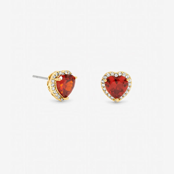 Jon Richard Gold Plated and Red Heart Earrings