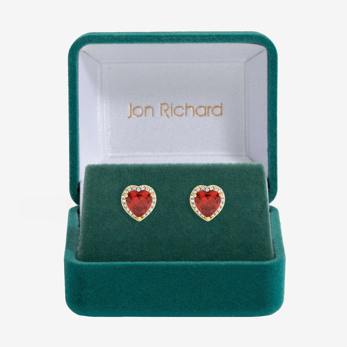 Jon Richard Gold Plated and Red Heart Earrings