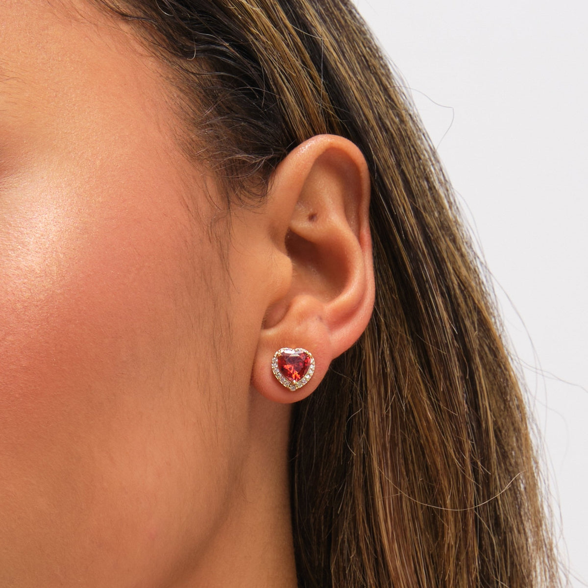 Jon Richard Gold Plated and Red Heart Earrings