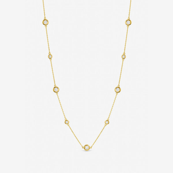 Jon Richard Gold Plated Cubic Zirconia Bezel Neckwear