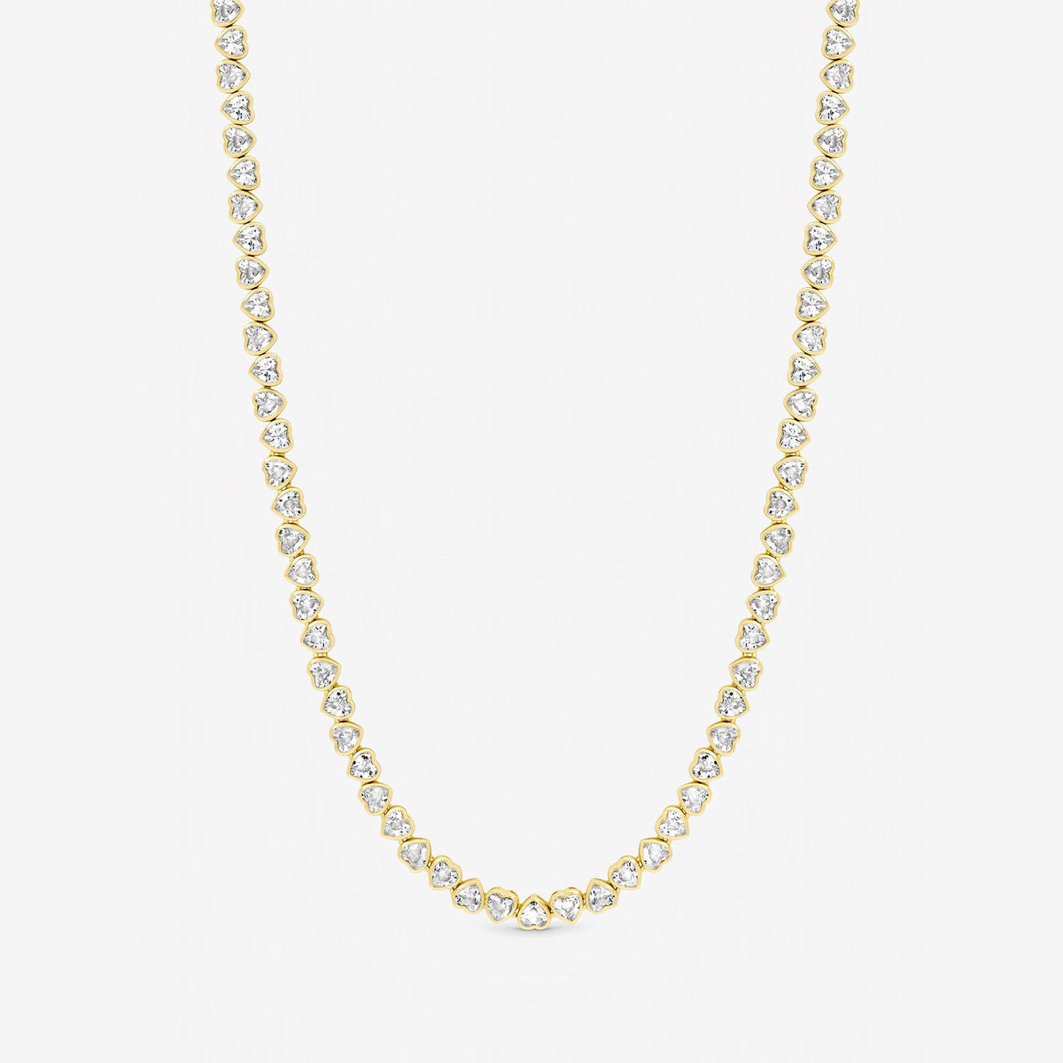 Jon Richard Gold Plated Cubic Zirconia Heart Allway Tennis Necklace