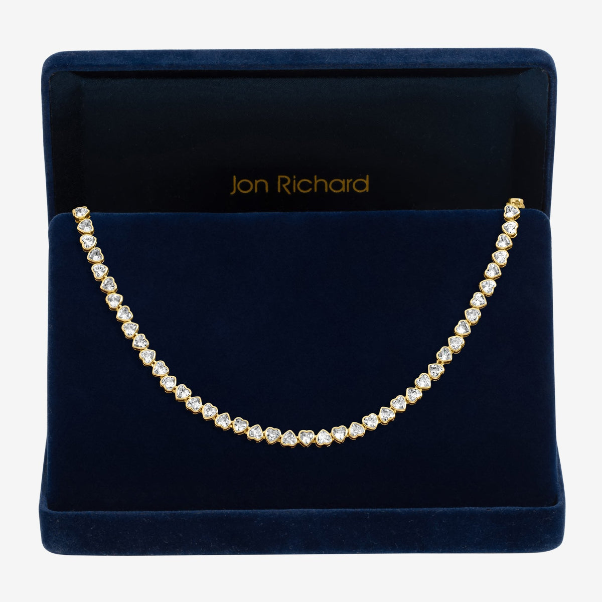 Jon Richard Gold Plated Cubic Zirconia Heart Allway Tennis Necklace