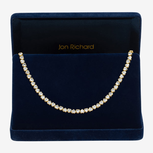 Jon Richard Gold Plated Cubic Zirconia Heart Allway Tennis Necklace