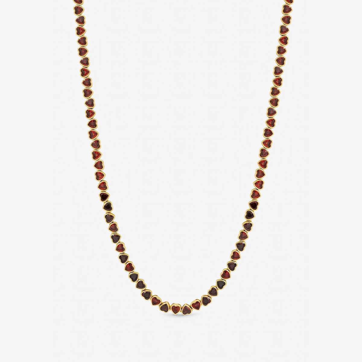 Jon Richard Gold Plated Cubic Zirconia Red Heart Allway Tennis Necklace