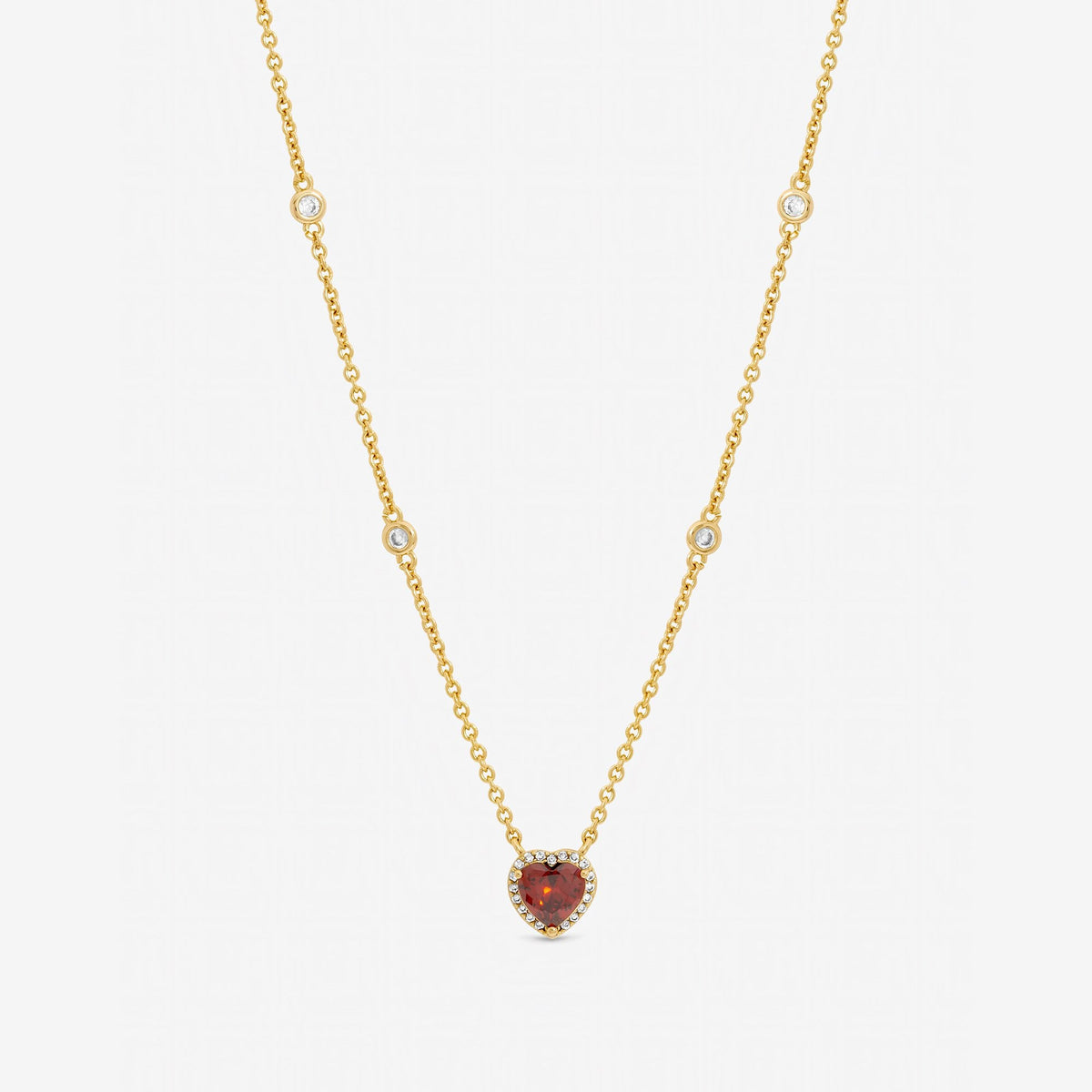 Jon Richard Gold Plated and Red Heart Pendant Necklace