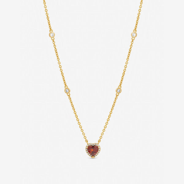 Jon Richard Gold Plated and Red Heart Pendant Necklace
