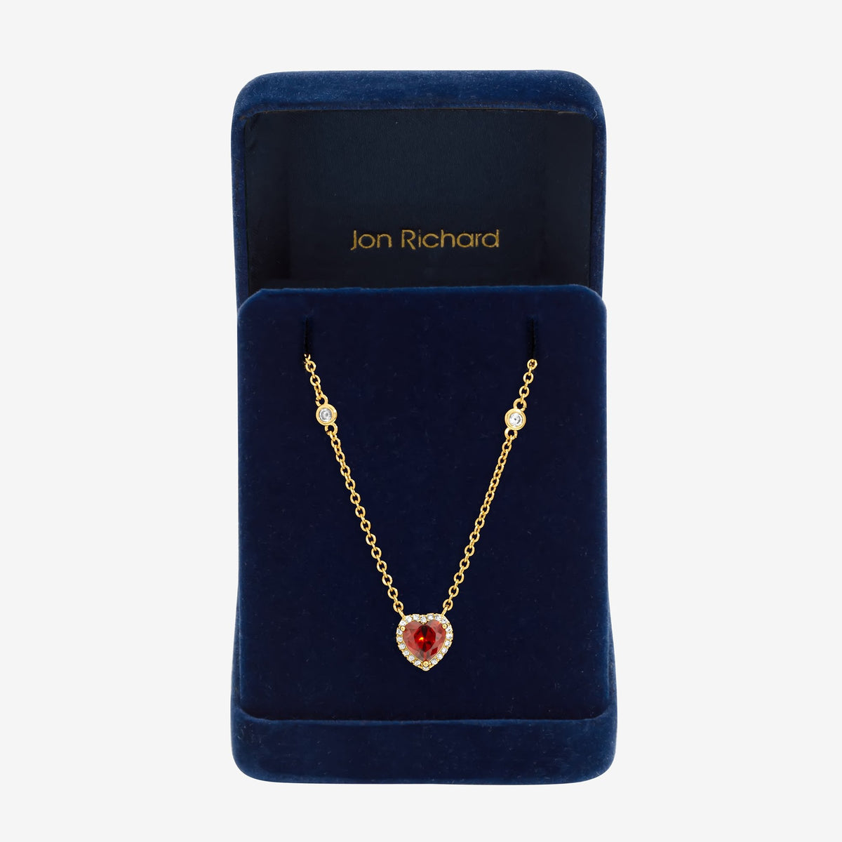 Jon Richard Gold Plated and Red Heart Pendant Necklace