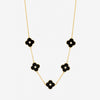 Jon Richard Gold Plated and Jet Polished Clover Necklace