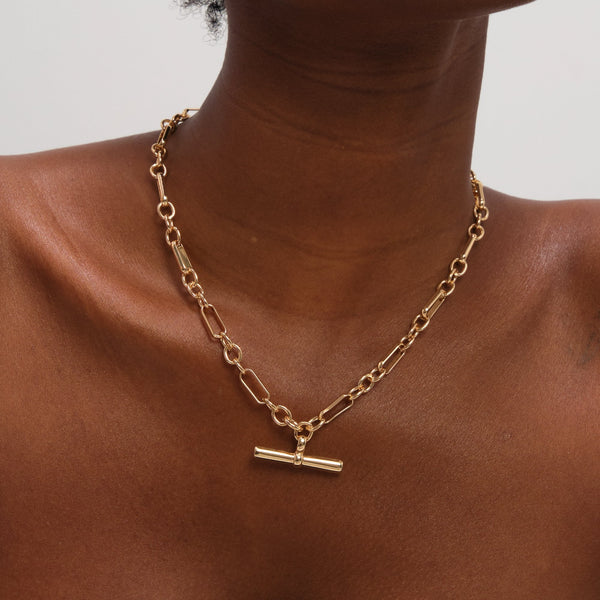Jon Richard Gold Plated Luxe T-Bar Necklace