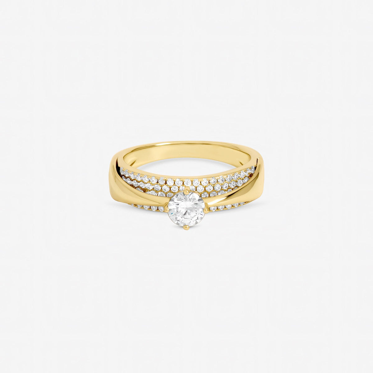 Jon Richard Gold Plated Cubic Zirconia and Pave Ring