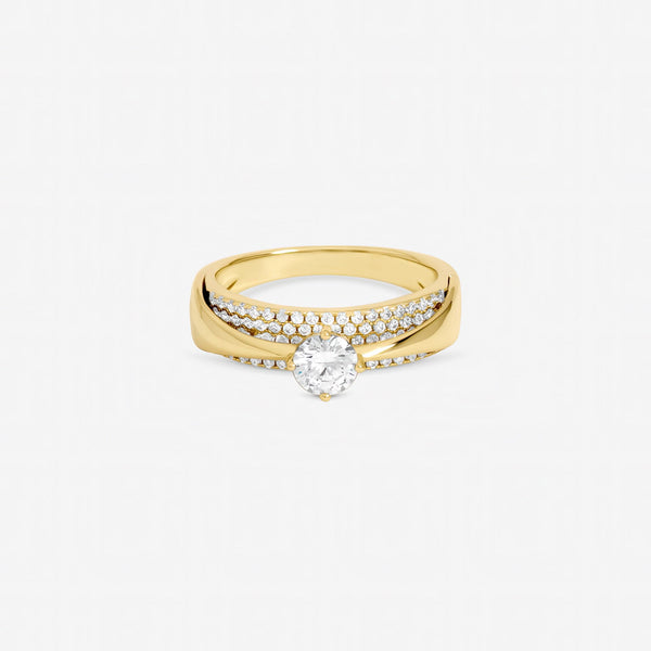 Jon Richard Gold Plated Cubic Zirconia and Pave Ring