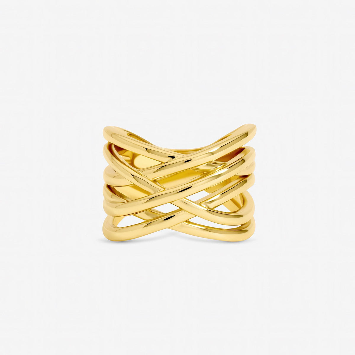Jon Richard Gold Plated Polished Cross Over Ring