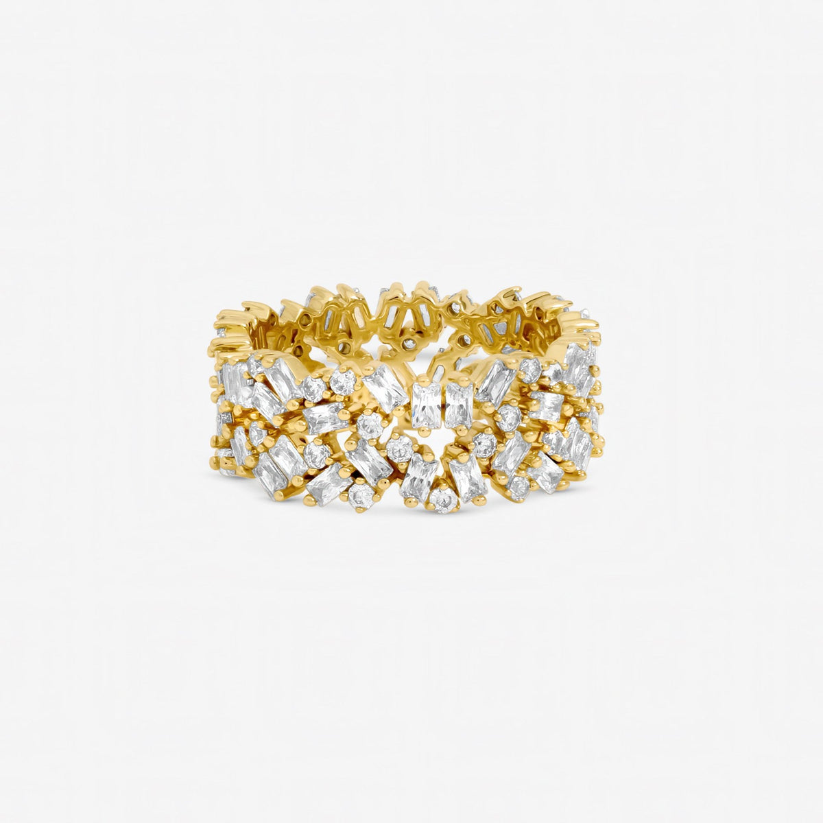 Jon Richard Gold Plated Scattered Stone Cubic Zirconia Ring