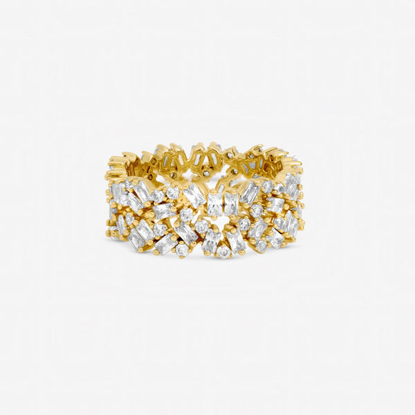 Jon Richard Gold Plated Scattered Stone Cubic Zirconia Ring