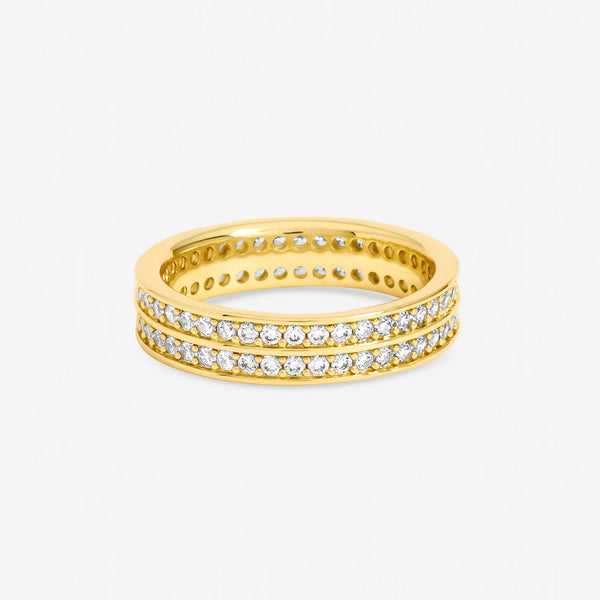Jon Richard Gold Plated Cubic Zirconia Double Band Ring
