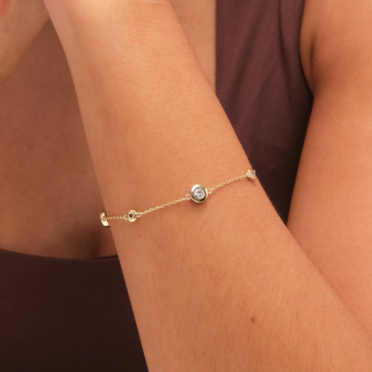 Jon Richard Gold Plated Cubic Zirconia Bezel Bracelet