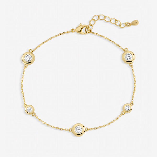 Jon Richard Gold Plated Cubic Zirconia Bezel Bracelet