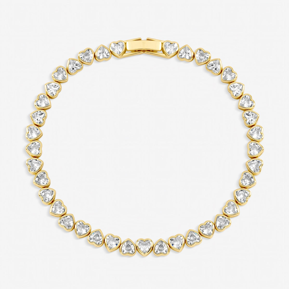 Jon Richard Gold Plated Cubic Zirconia Heart Tennis Bracelet
