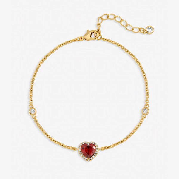 Jon Richard Gold Plated and Red Heart Bracelet