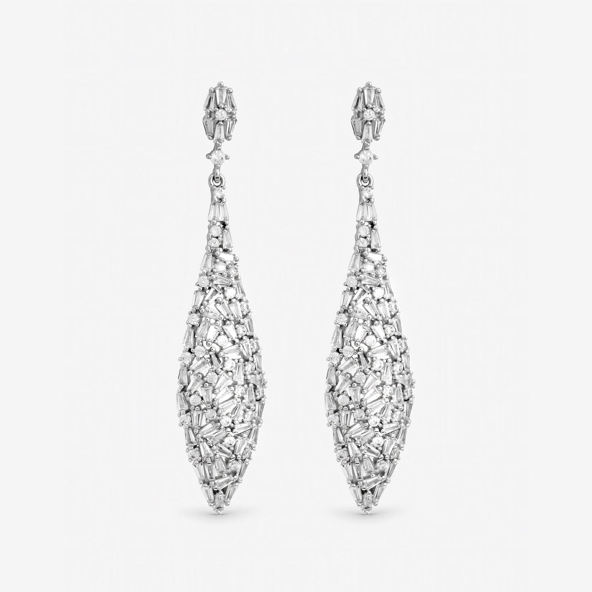 Jon Richard Rhodium Plated Mixed Stone Statement Earrings