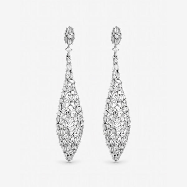 Jon Richard Rhodium Plated Mixed Stone Statement Earrings