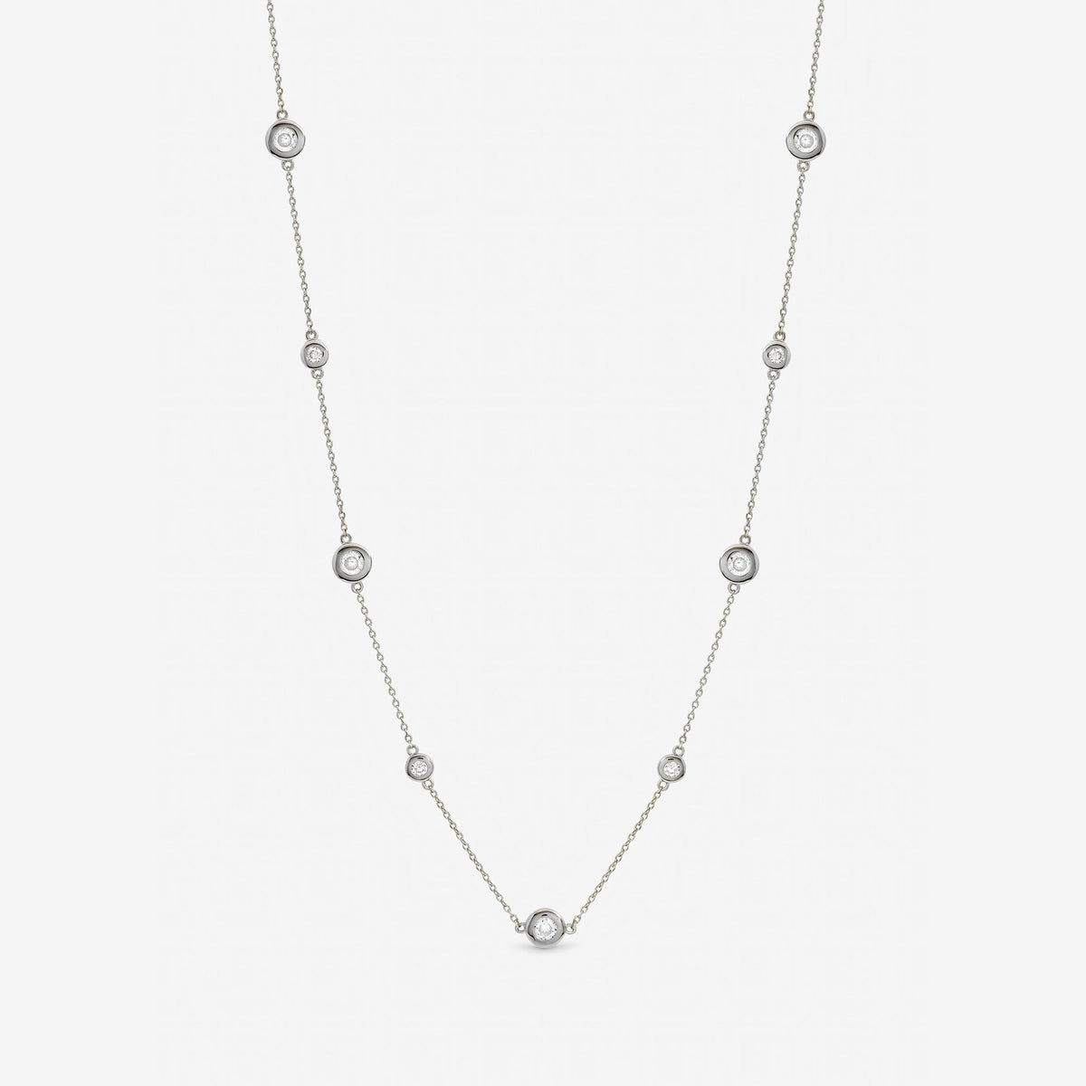 Jon Richard Silver Plated Cubic Zirconia Bezel Necklace