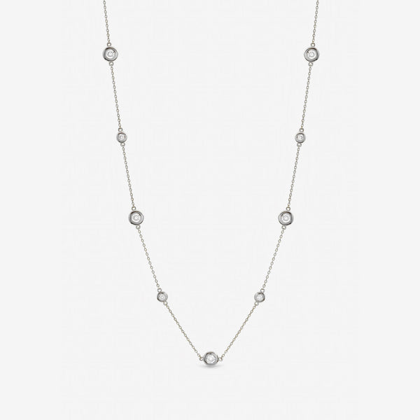 Jon Richard Silver Plated Cubic Zirconia Bezel Necklace