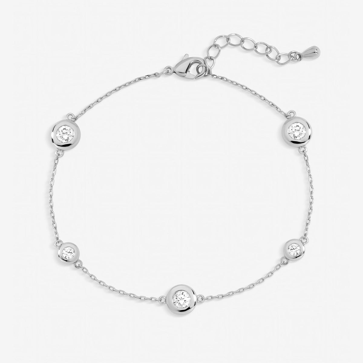Jon richard Silver Plated Cubic Zirconia Bezel Bracelet