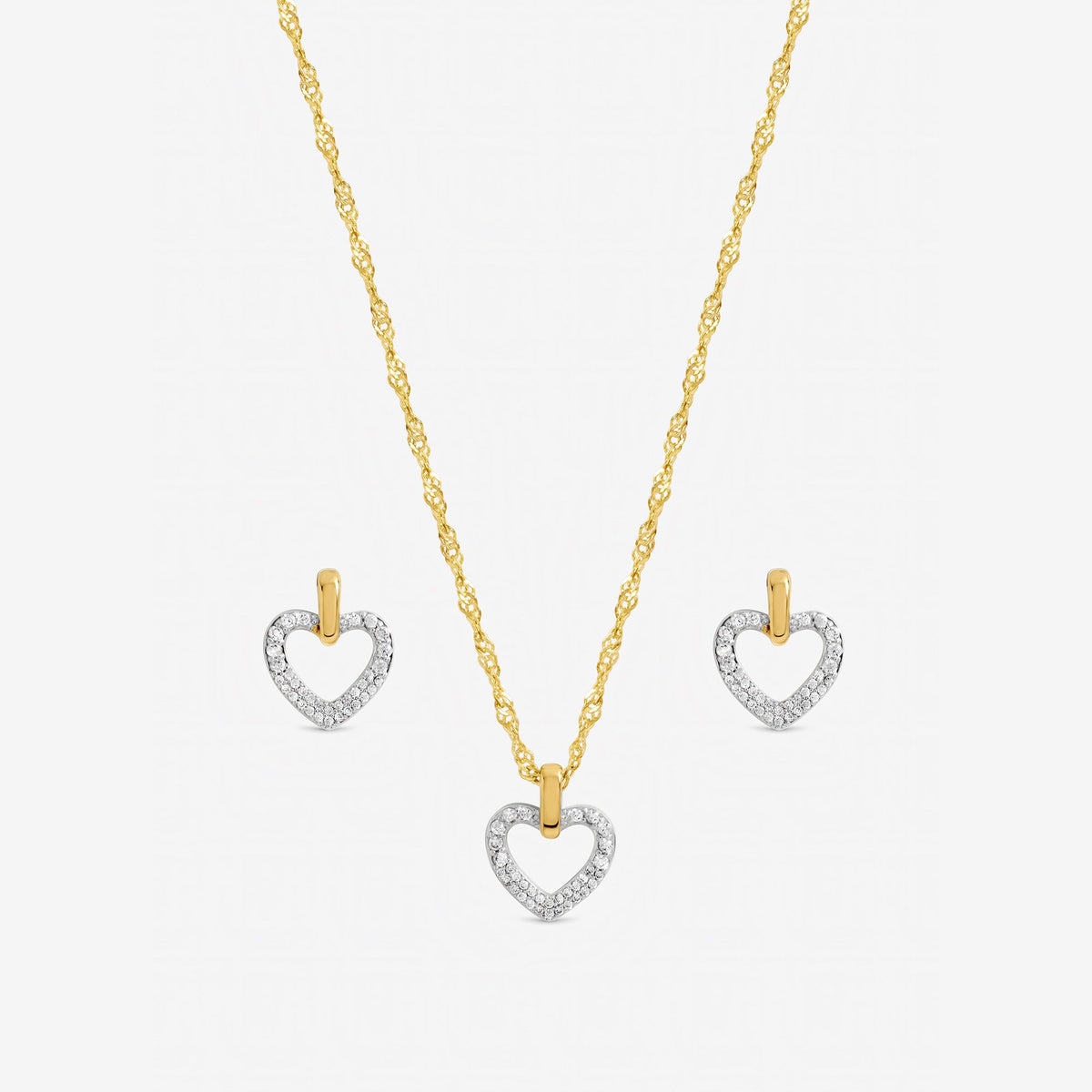 Jon Richard Two Tone Open Heart Set - Gift Box