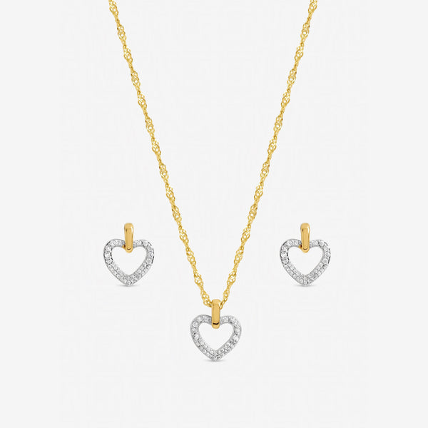 Jon Richard Two Tone Open Heart Set - Gift Box