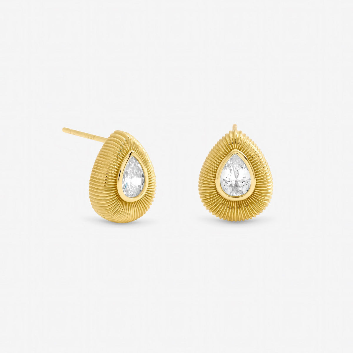 Jon Richard Gold Plated and Crystal Tear Drop Stud Earrings